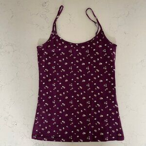 Simons Twik Green Co. Floral Organic Cotton Camisole Purple Pink Blue Sz XS NWOT